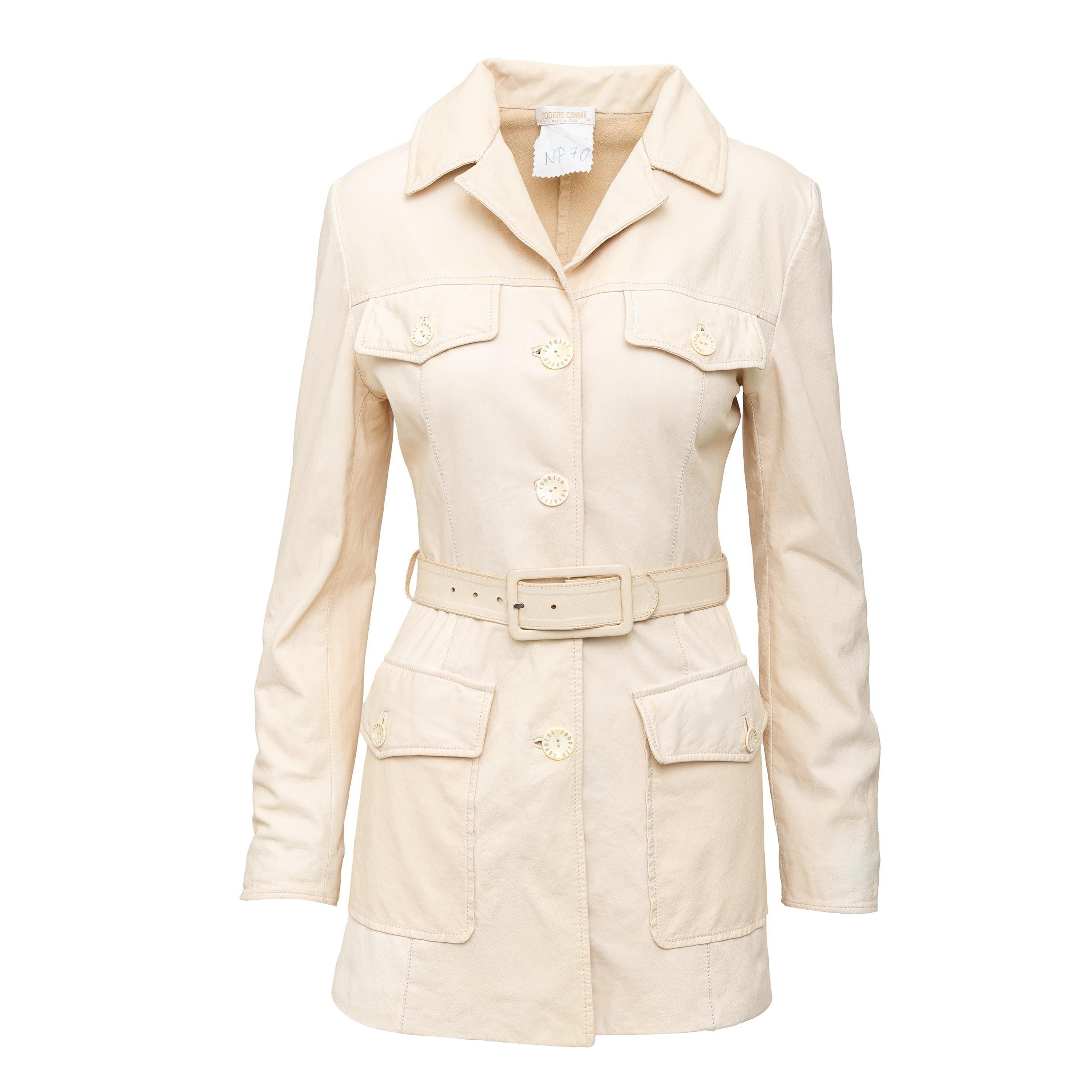 Veste en cuir Roberto Cavalli - années 00
