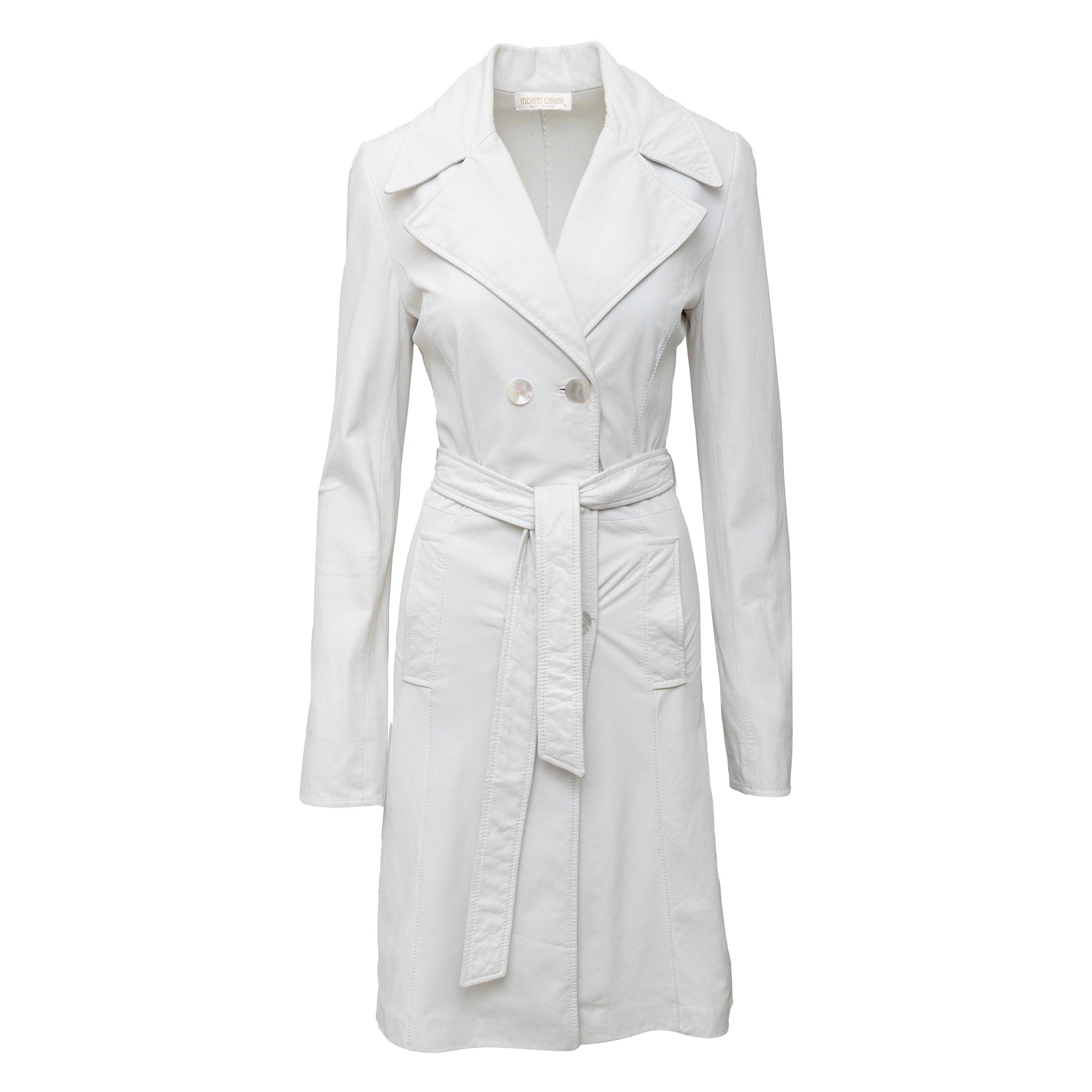 Roberto Cavalli Long Leather Jacket - '00s For Sale