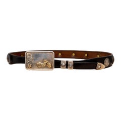 Vogt Motorcycle Buckle Coin Belt - '80s