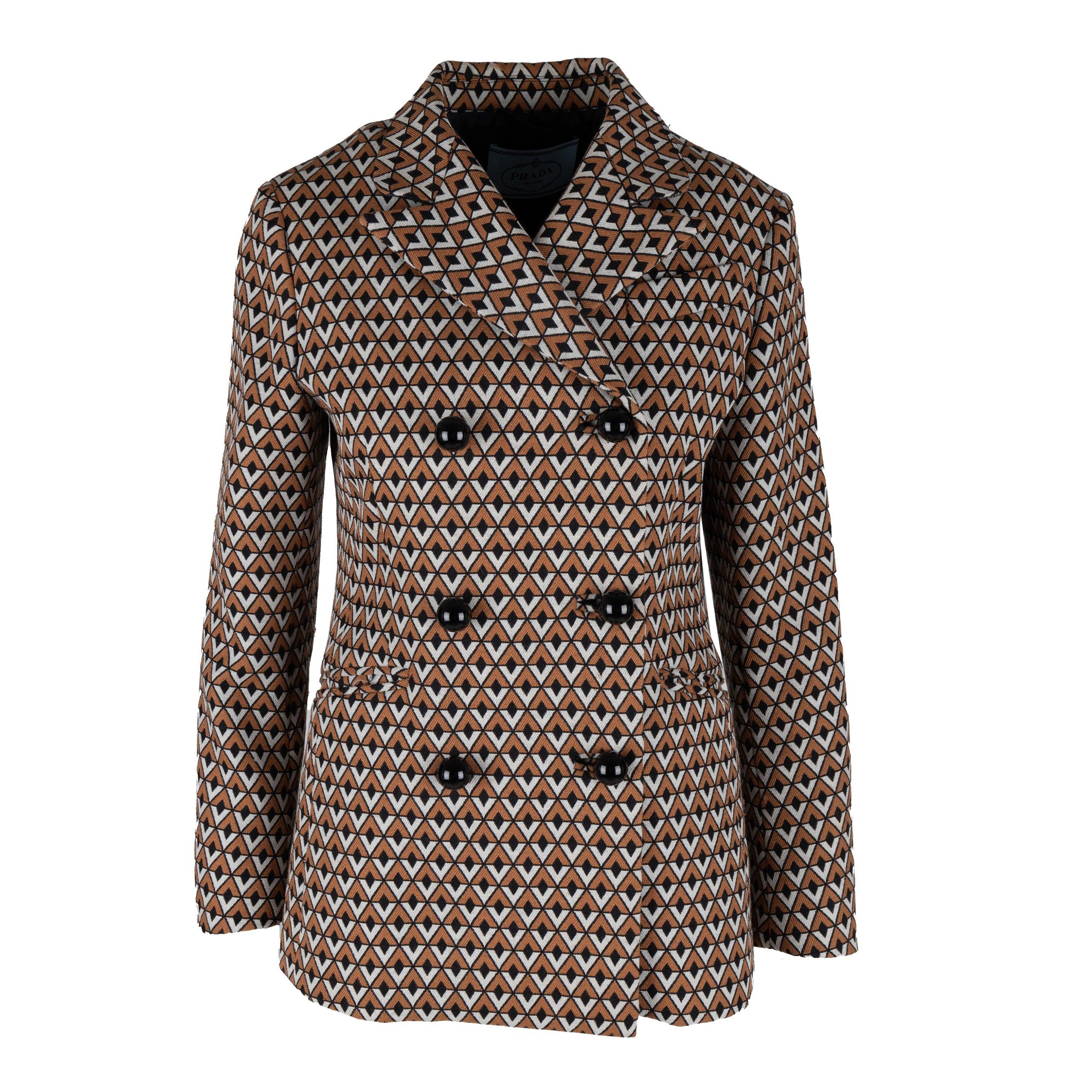 Giacca doppiopetto con stampa geometrica di Prada - Anni '10