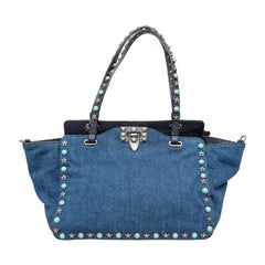 Valentino Rockstud 2-Way Denim Bag - '00s