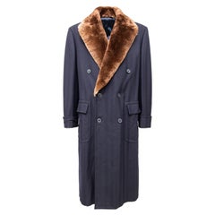Hermès Double Breasted Overcoat with Fur - '90s