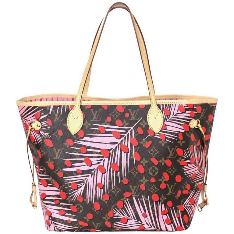 Louis Vuitton '16 Palm Springs Jungle Neverfull MM Tote Bag For