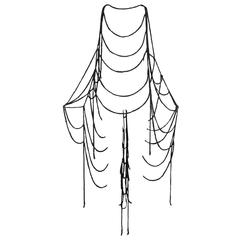 Maison Margiela Black Wool Spider Web Scarf 7
