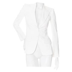 Dolce & Gabbana Blazer monopetto sartoriale in cotone bianco
