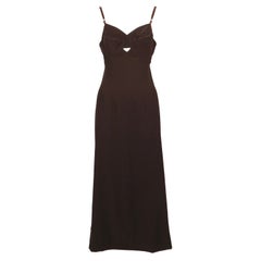 1997 DOLCE & GABBANA espresso brown long dress with bustier bodice
