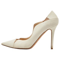 Jimmy Choo Cream Texture Leather Tamika Pumps Size 39
