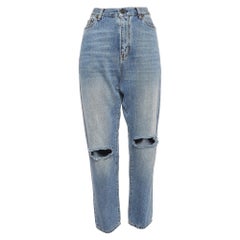 Saint Laurent Paris Blue Washed & Ripped Denim Jeans M Waist 27"