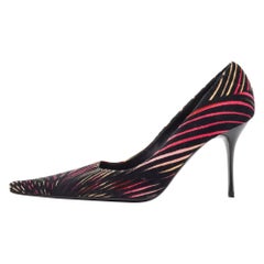 Missoni Mehrfarbige Pumps aus Samt und Wildleder mit spitzer Zehe Größe 37