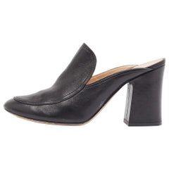 Gianvito Rossi Sandales Slides en cuir noir Taille 38