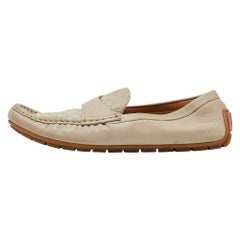 Gucci Beige GG Leather Slip On Loafers Size 38.5