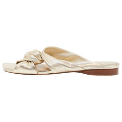 Jimmy Choo Gold Leather Narisa Slide Flats Size 39.5