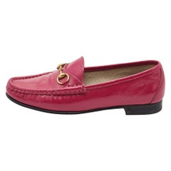 Gucci Pink Patent Leather 1953 Horsebit Loafers Size 37