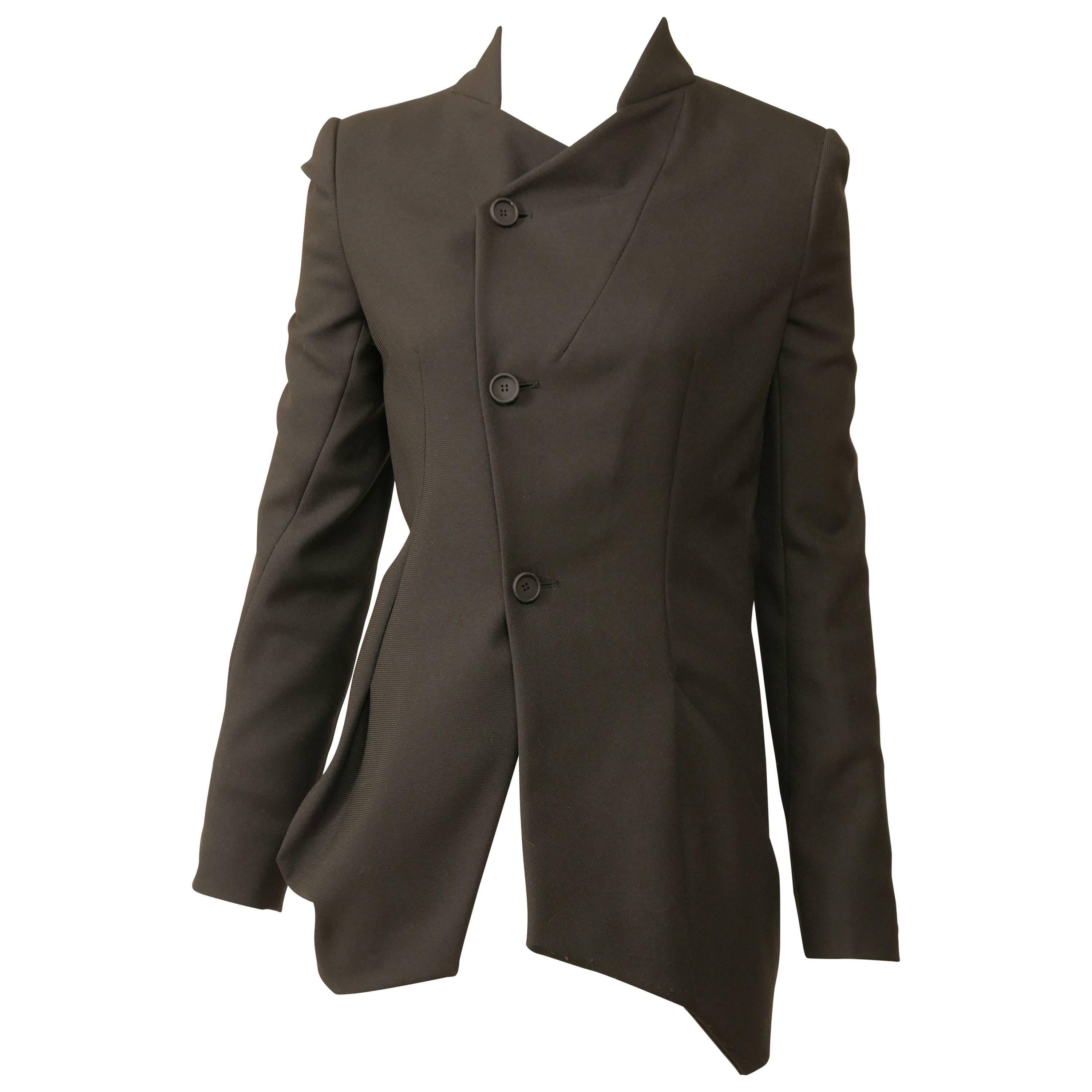 BALENCIAGA Black Asymmetric Blazer Jacket