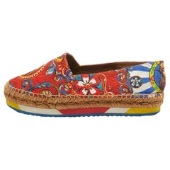 Dolce & Gabbana Multicolor Brocade Espadrilles Size 38