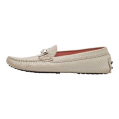 Tod's - Mocassins gris texturés à double boucle en forme de T - Taille 37