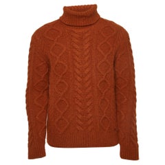 Dsquared2 Brown Cable Knit Turtle Neck Sweater M