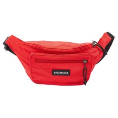 Balenciaga Red/Black Nylon Explorer Belt Bag