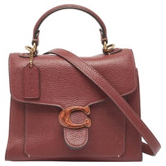 Coach Burgundy Leather Tabby Top Handle Bag
