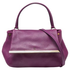 CH Carolina Herrera Purple Leather Top Handle Bag