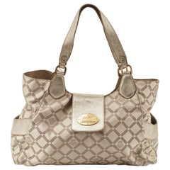 Versace oro pallido/beige chiaro - Tote firmata in pelle e tessuto