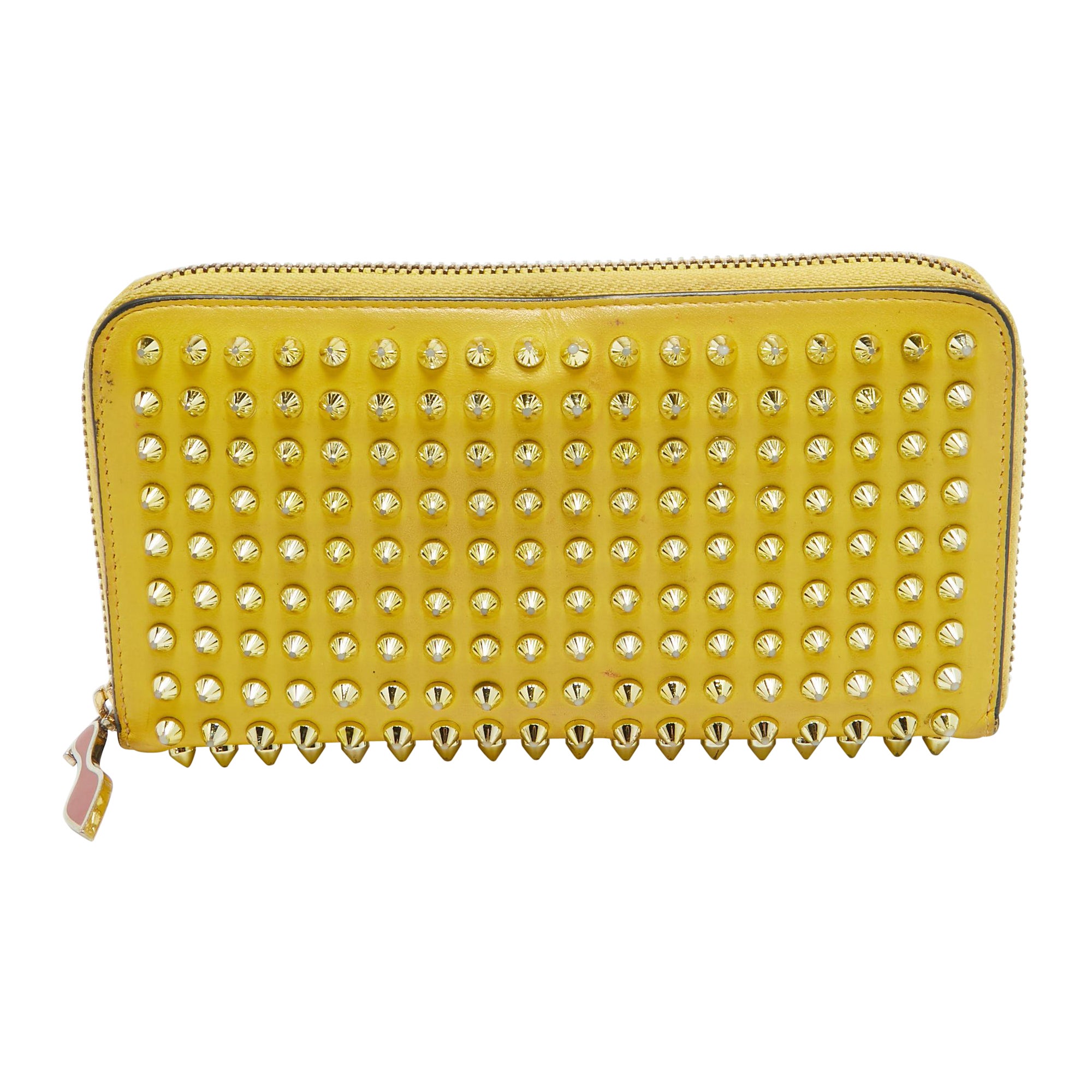 Christian Louboutin Yellow Leather Panettone Continental Wallet