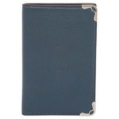 Cartier Blue Leather Must de Cartier Bifold Card Case
