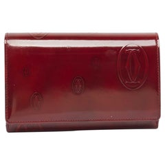 Cartier Burgundy Patent Leather Happy Birthday Continental Wallet