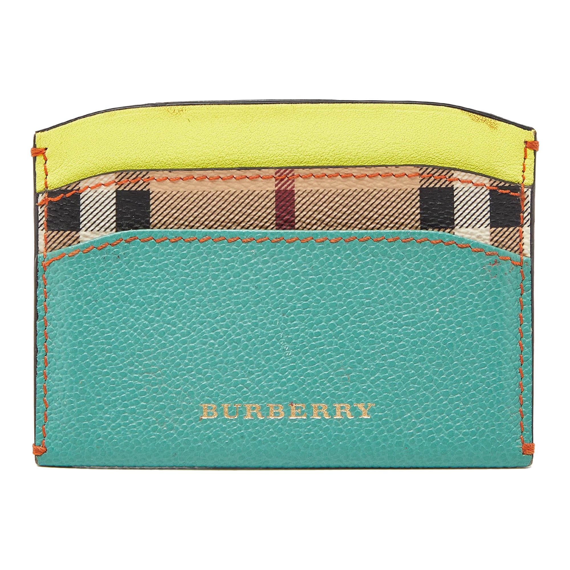 Burberry Multicolor Leather and Coated Canvas Card Holder