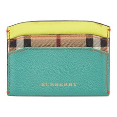 Burberry Multicolor Leather and Coated Canvas Card Holder