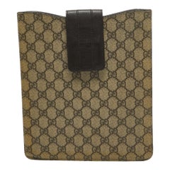 Gucci Beige/Brown GG Supreme Canvas and Leather iPad Case