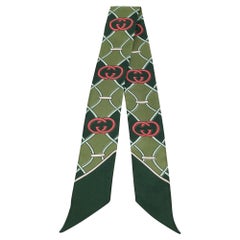 Gucci Bandeau en sergé de soie imprimé GG vert