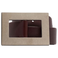 Celine Burgundy Leather Wide Buckle Belt S