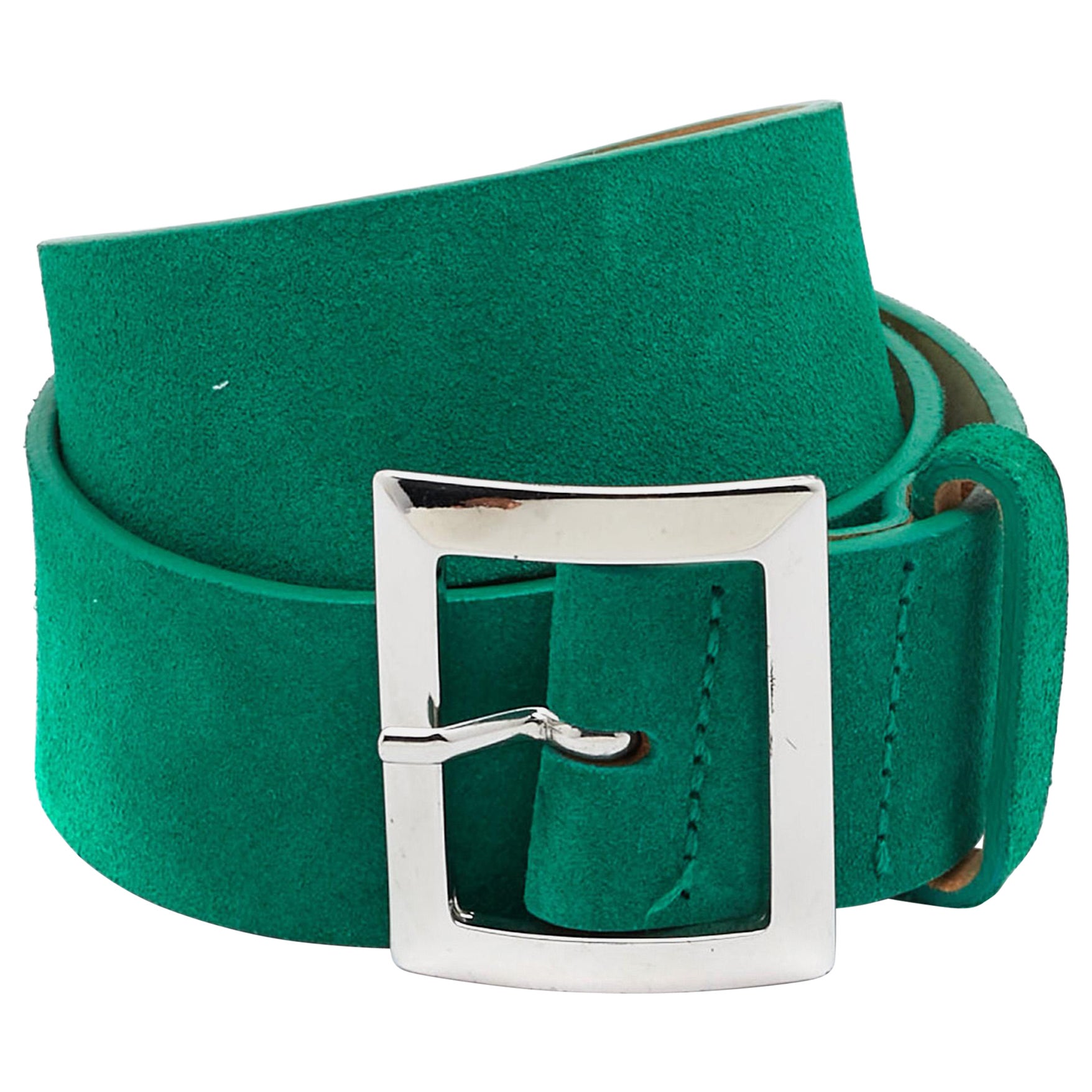 Dsquared2 Ceinture à boucle en daim vert M