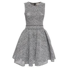 Maje Monochrome Reinatta Knit Flared Mini Dress S