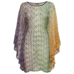 Missoni Mare - Mini robe caftan en maille de lurex à motifs multicolores M
