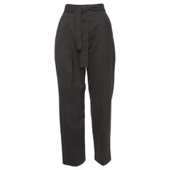 Maje Pantalón formal con cinturón de gabardina negro S