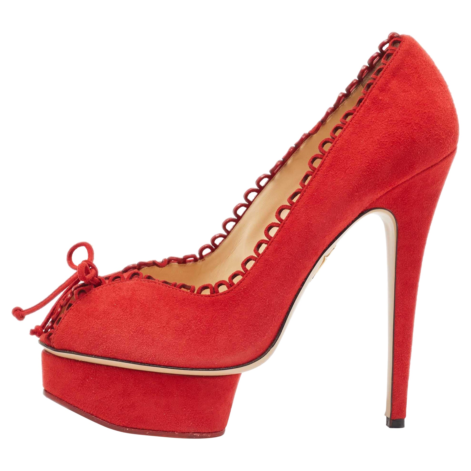 Escarpins Charlotte Olympia Daphné Cuir Or Métallisé - Talon Aiguille Très Haut, Taille 40 (US 9.5/10)