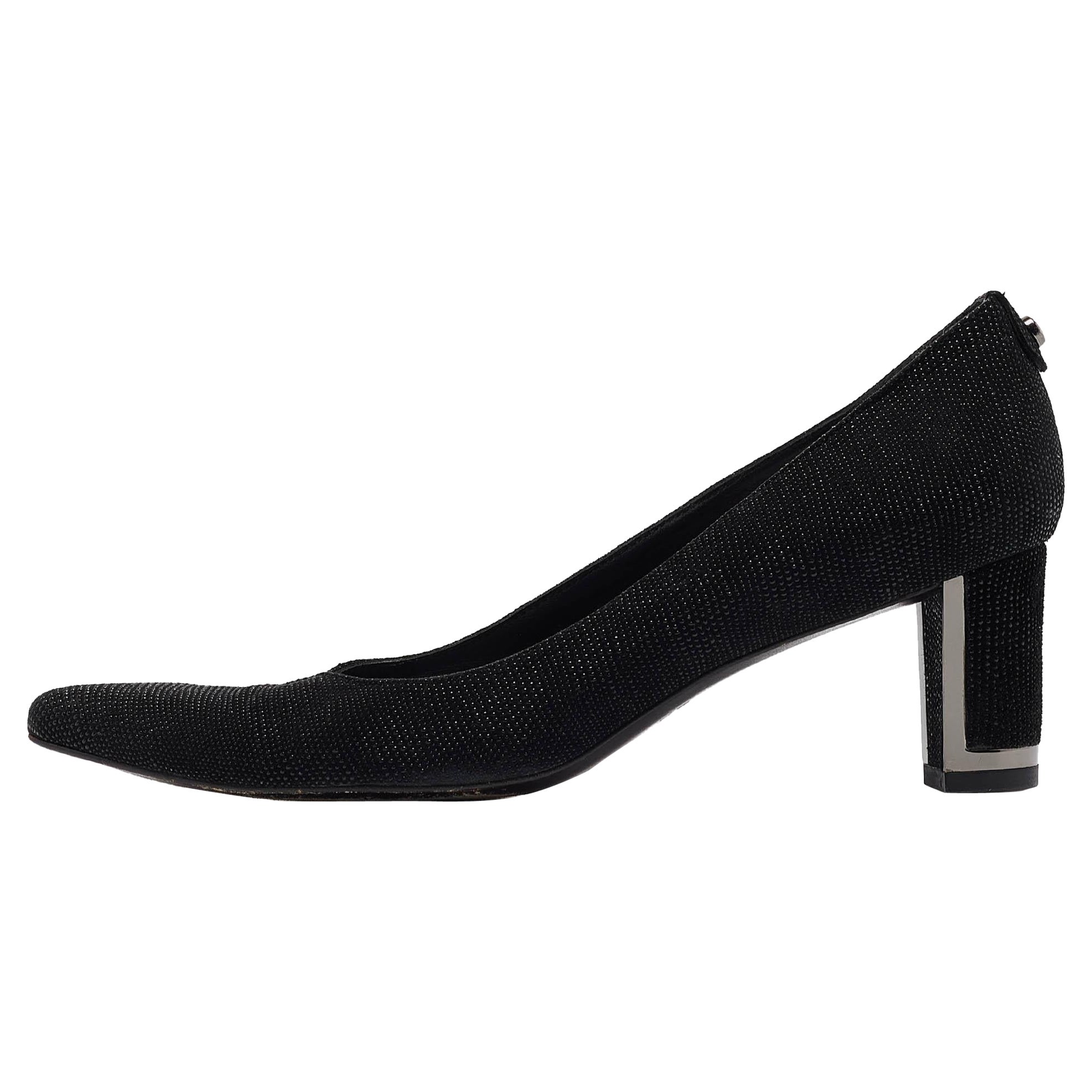 Stuart Weitzman - Escarpins à bout pointu en daim texturé noir - Taille 38,5