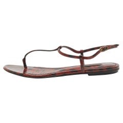 Dolce & Gabbana Brown/Black Patent Slingback Flats Size 39