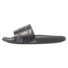 Valentino Black Camo Print Rubber Pool Slides Size 44