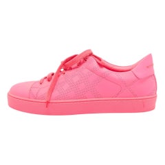 Burberry Pink Perforated Leather Albert Sneakers Size 40