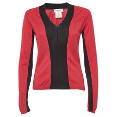 Givenchy Red/Black Jersey Colorblock Sweatshirt S
