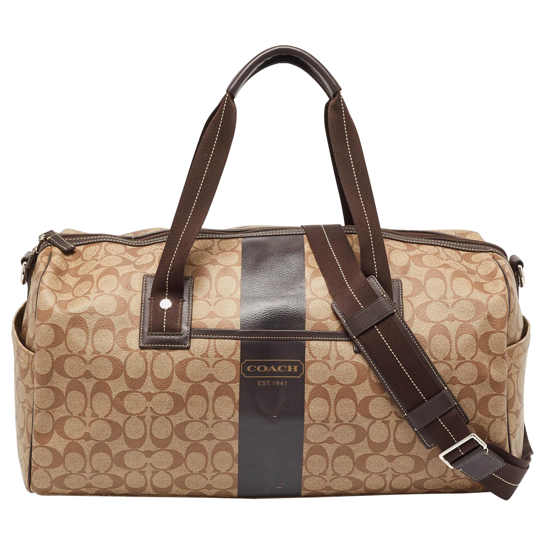Coach heritage stripe pet carrier hot sale
