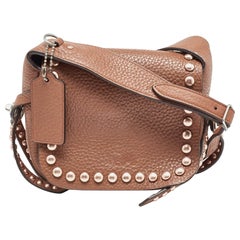 Coach Brown Leather Rivets Dakotah Crossbody Bag