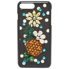 Dolce & Gabbana Ananas Kristalle Leder iPhone 6/6s Plus Deckel aus Leder