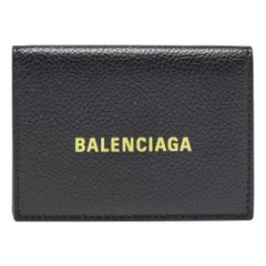 Balenciaga Black Logo Flap Card Case
