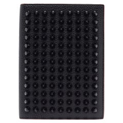 Christian Louboutin Black Leather Empire Spikes Passport Holder