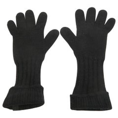 Giorgio Armani Schwarze Kaschmirstrickhandschuhe M