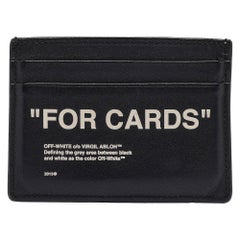 Off-White Schwarz/Weiß Leder Slogan Kartenetui
